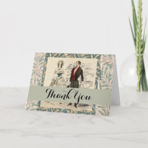 Vintage 1844 Victorian Wedding Illustration  Thank You Card
