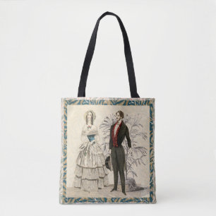 Vintage 1844 Victorian Wedding Illustration Tote Bag