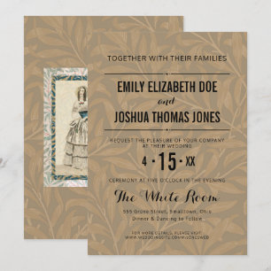 Vintage 1844 Victorian Wedding marriage Artwork Invitation