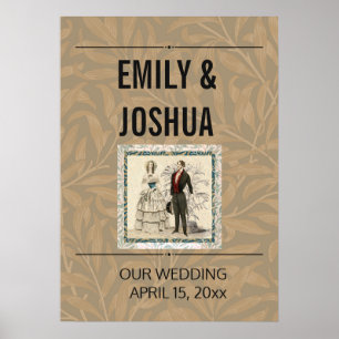 Vintage 1844 Victorian Wedding marriage Artwork Poster