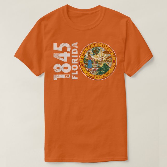 Vintage 1845 Florida State Flag T-Shirt (Design Front)