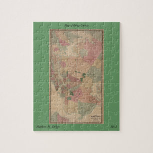 Vintage 1872 Brooklyn Map - New York City, Queens Jigsaw Puzzle