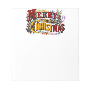 Vintage 1876 Merry Christmas Notepad