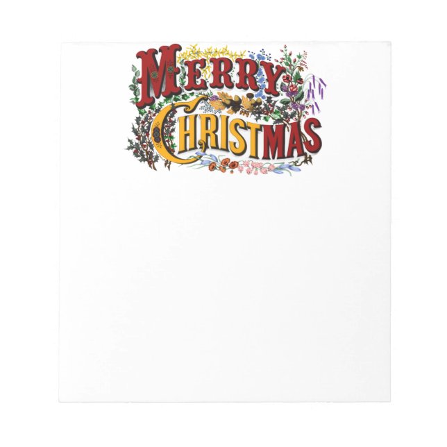 Vintage 1876 Merry Christmas Notepad (Front)