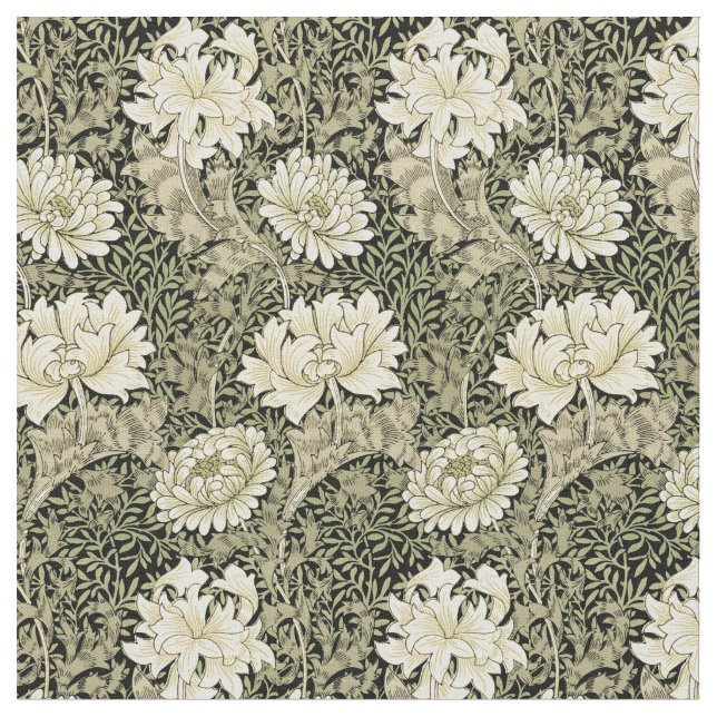 Vintage 1877 Chrysanthemum pattern Fabric (Close Up)