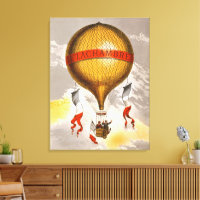 Vintage 1880 Lachambre Hot Air Balloon Art