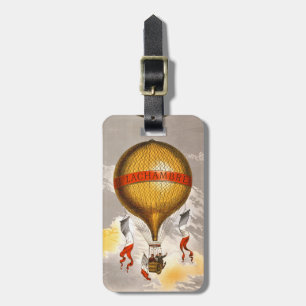 Vintage 1880 Lachambre Hot Air Balloon Art Luggage Tag