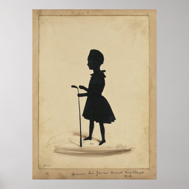 Vintage 1880's Golfer silhouette - Archival Print (Front)