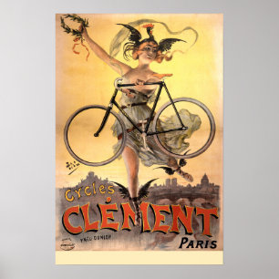 Vintage 1883 Art Nouveau Bicycle Poster