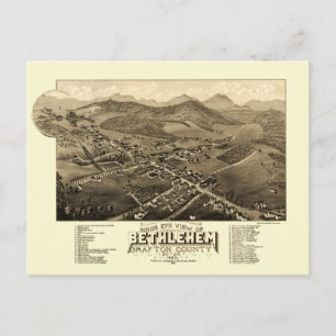 Vintage 1883 Birdseye View Bethlehem New Hampshire Postcard