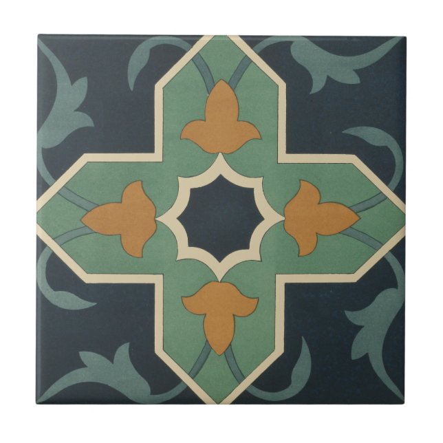 Vintage 1884 Ornamental Ceramic Art Customise Tile (Front)