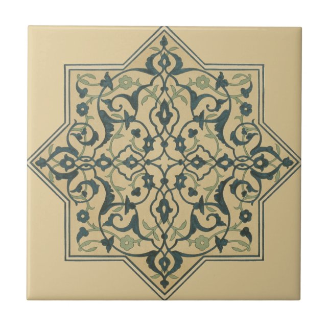 Vintage 1884 Ornamental Ceramic Art Customise Tile (Front)
