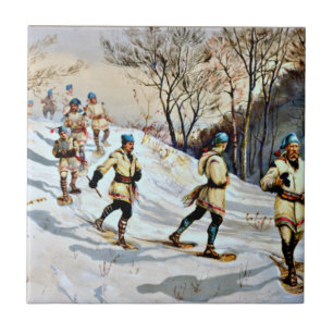 Vintage (1886) Snow-Shoeing Tile
