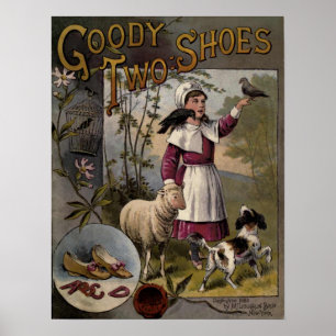 vintage 1888 Book cover Goody-Two Shoes Poster