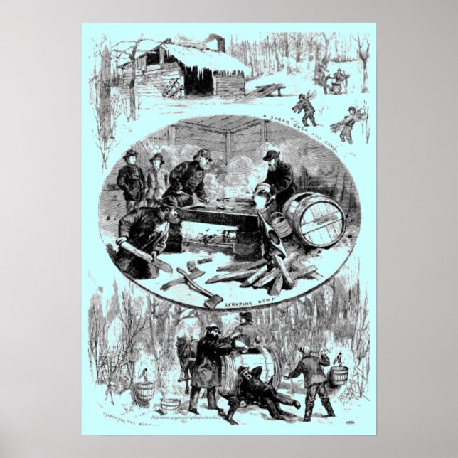 "Vintage-1888-Scenes in a sugar bush" Poster (Front)