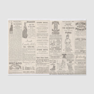 Vintage 1889 Advertisements Tissue Paper