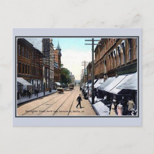 Vintage 1890s Barrington Street Halifax NS Postcard (Front)