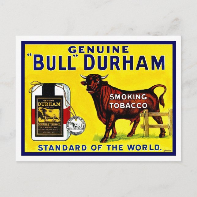 Vintage 1890s Bull Durham tobacco ad Postcard (Front)