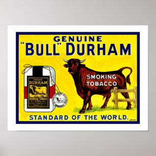 Vintage 1890s Bull Durham tobacco ad Poster