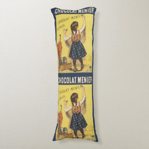 Vintage 1892 Chocolat Menier French Girl Art Body Cushion
