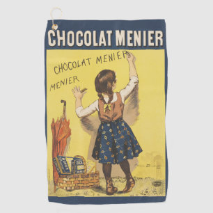 Vintage 1892 Chocolat Menier French Girl Art Golf Towel