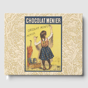 Vintage 1892 Chocolat Menier French Girl Art Guest Book