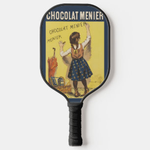 Vintage 1892 Chocolat Menier French Girl Art Pickleball Paddle