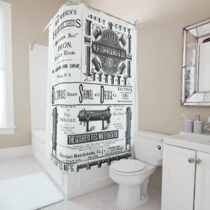 Vintage 1893 Ad Steam Shovel Rivets Metalworking  Shower Curtain