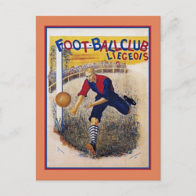 Vintage 1894 soccer football ad poster postcard (Front)