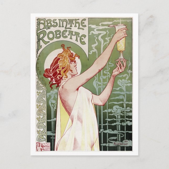 Vintage 1895 Absinthe Robette Postcard (Front)