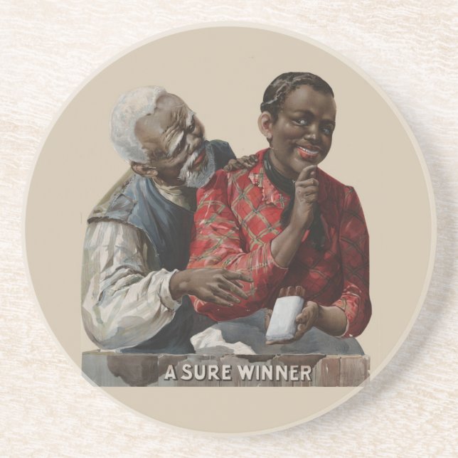 Vintage 1895 Cigar Ad African American Coaster (Front)