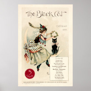 Vintage 1895 "The Black Cat" Cover Art Poster