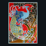 Vintage 1898 Art Nouveau Peacock by Gisbert Combaz Poster<br><div class="desc">This is a digitally enhanced print of an antique 1898 poster featuring a peacock by Gisbert Combaz.</div>