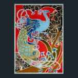 Vintage 1898 Art Nouveau Peacock by Gisbert Combaz Poster<br><div class="desc">This is a digitally enhanced print of an antique 1898 poster featuring a peacock by Gisbert Combaz.</div>