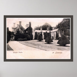 Vintage 1899 Wales Gwydyr castle near Llanwrst Poster