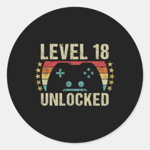 Vintage 18th Birthday Gift 18 Year Old Boy Girl Ga Classic Round Sticker