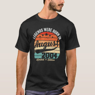 Vintage 18th Birthday Legends Were Born In August  T-Shirt