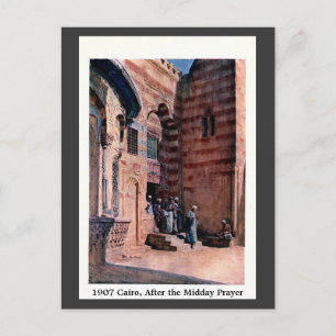 Vintage 1900 Cairo Egypt After the Midday Prayer Postcard
