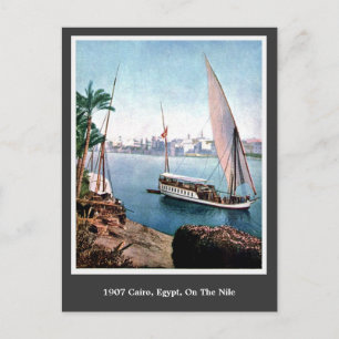 Vintage 1900 Cairo Egypt On The Nile River Postcard