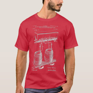 Vintage 1900 Craft Beer Barrel Patent Print Gift T-Shirt