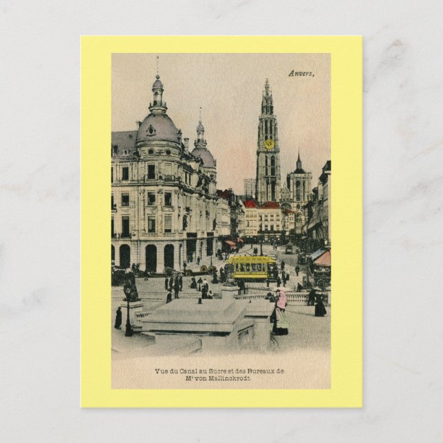 Vintage 1900s Antwerp Belgium Suikerrui, cathedral Postcard (Front)