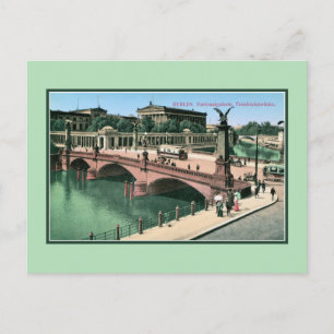 Vintage 1900s Berlin Old National Gallery, bridge Postcard