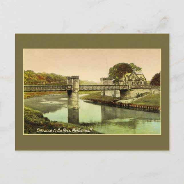 Vintage 1900s Entrance to the Ross, Motherwell Postcard (Front)