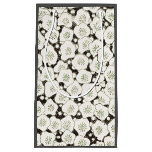 Vintage 1902 Japanese Floral: Black White Blossom Small Gift Bag