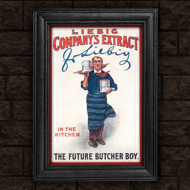 Vintage 1903 Liebig Extract Butcher Boy Poster (Creator Uploaded)