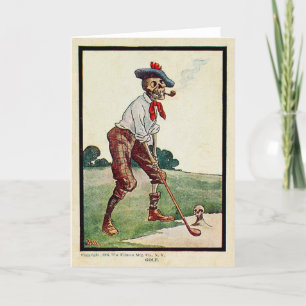 Vintage 1905 Golf Greeting Card