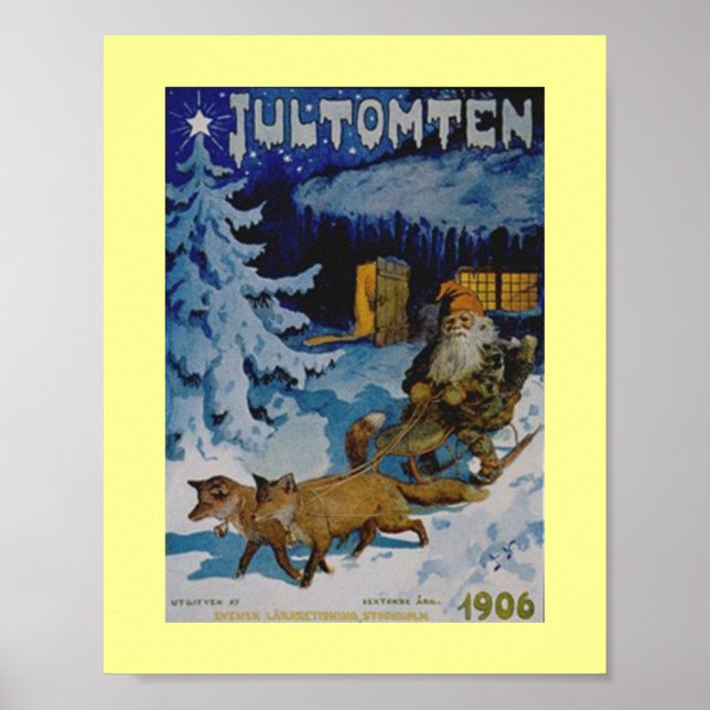 Vintage 1906 Swedish Christmas Poster (Front)