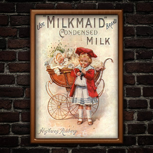 Vintage 1907 Milk Advertisement Poster