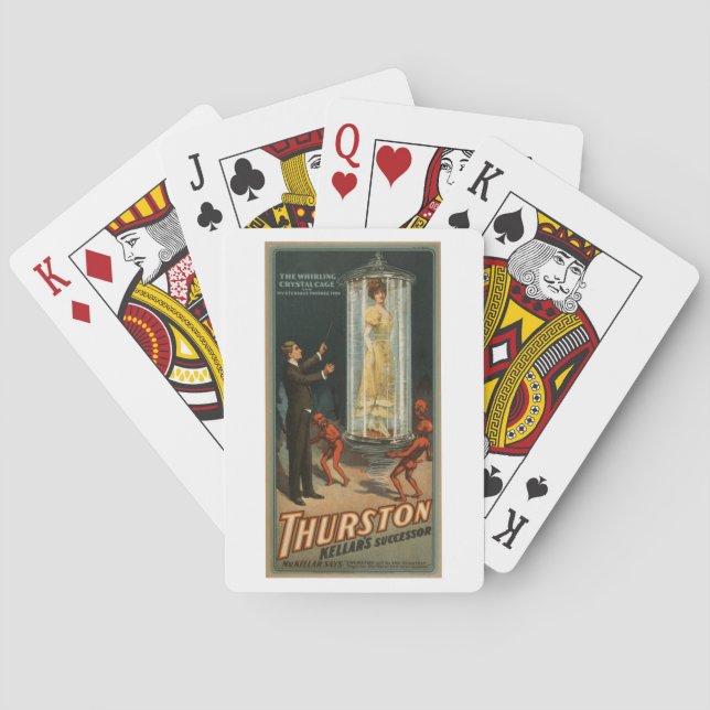 Vintage 1908 Magician's Act Poster Playing Cards (Back)