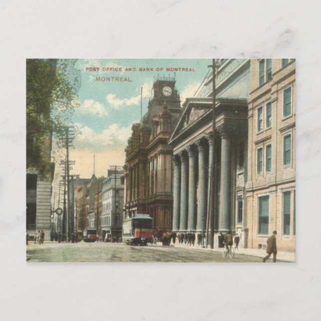 VINTAGE 1909 DOWNTOWN MONTREAL POSTCARD (Front)